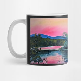 Moonlight Lake Oil Painting Mug